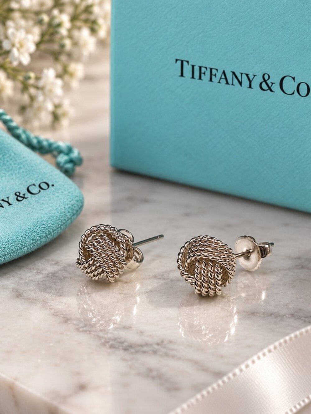 Tiffany & Co. 10mm Knot Earrings .925